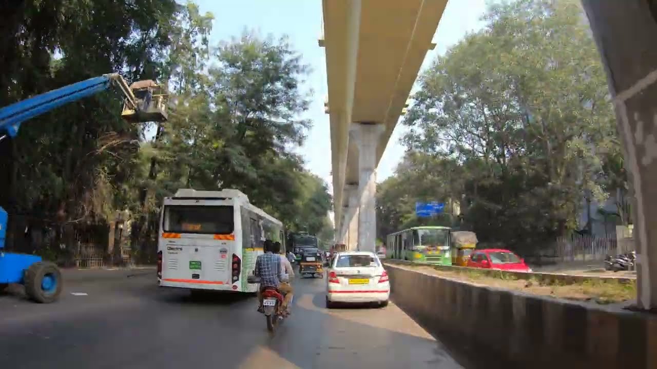 4K | Pune Station to Yerwada (along a section of Pune Metro) | Driving in Pune