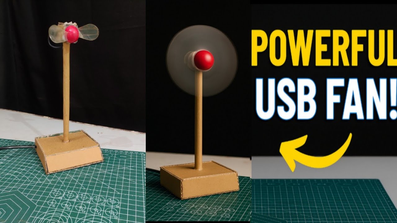 Powerful USB Fan From Cardboard 😲 Easy DIY Project