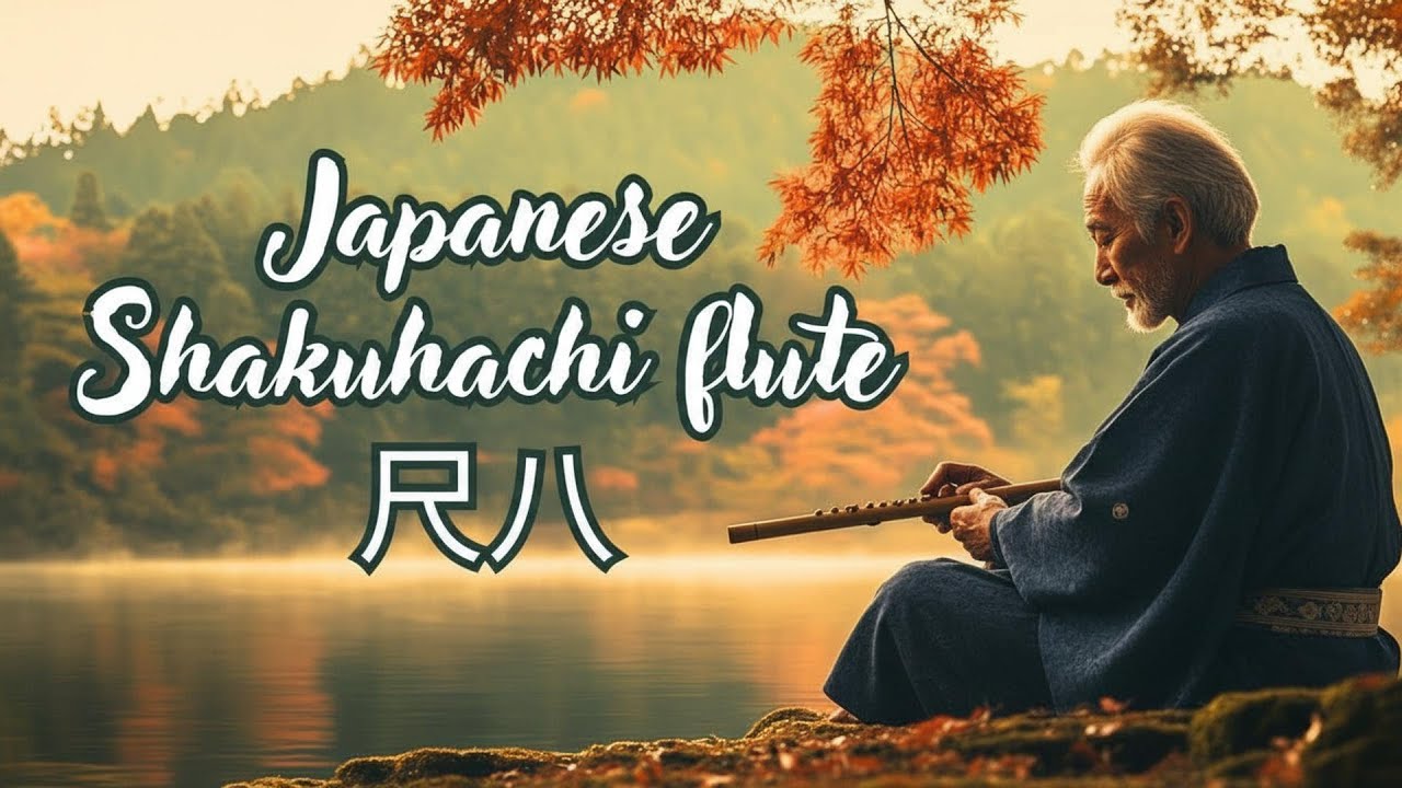 Japanese Shakuhachi Flute 尺八. Warm Meditation by the Lake. For WORK, RELAX and SLEEP