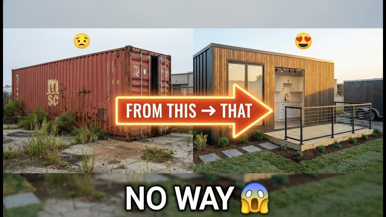Abandoned Shipping Container to Modern Luxury Tiny Home - Full Timelapse​#shippingcontainerhome
