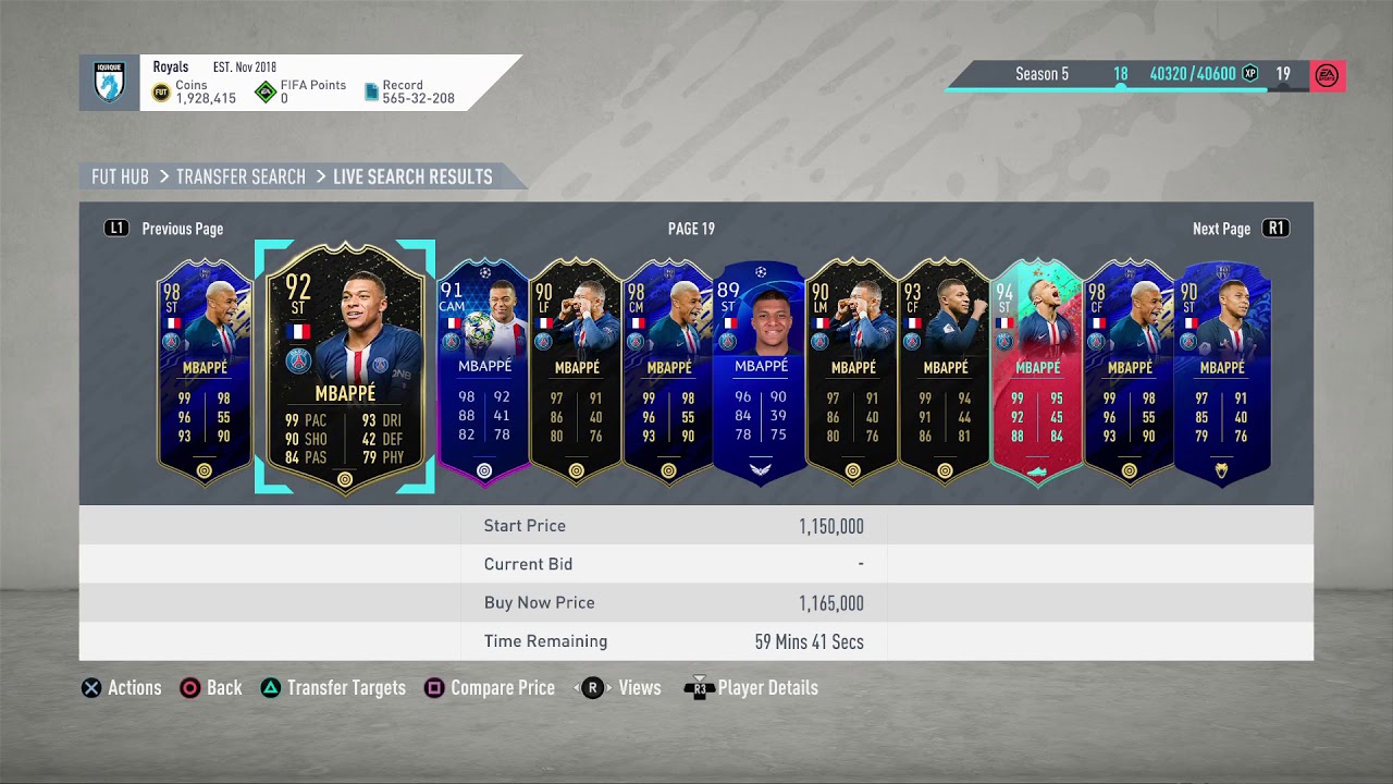 Amazing 92 SIF Mbappe Snipe.1 Million Coins Profit! Fifa 20 PS4