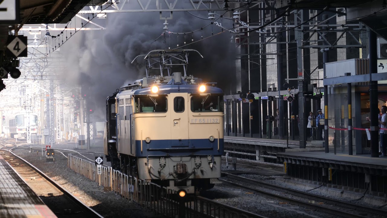 【4K60P】 SL北びわこ号 C56-160ラストラン 爆煙で京都駅通過