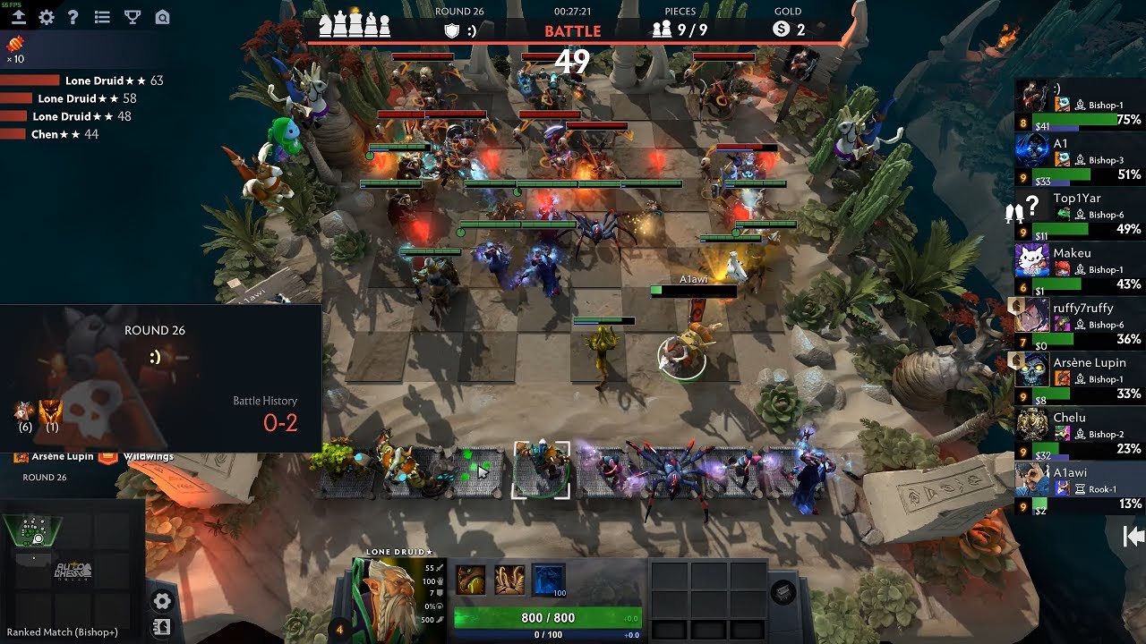 Dota 2 AutoChess 2 Aqir 4 Beast Synergy | ARC Warden Rank 2 I Hit Every One 50+ Fun Game