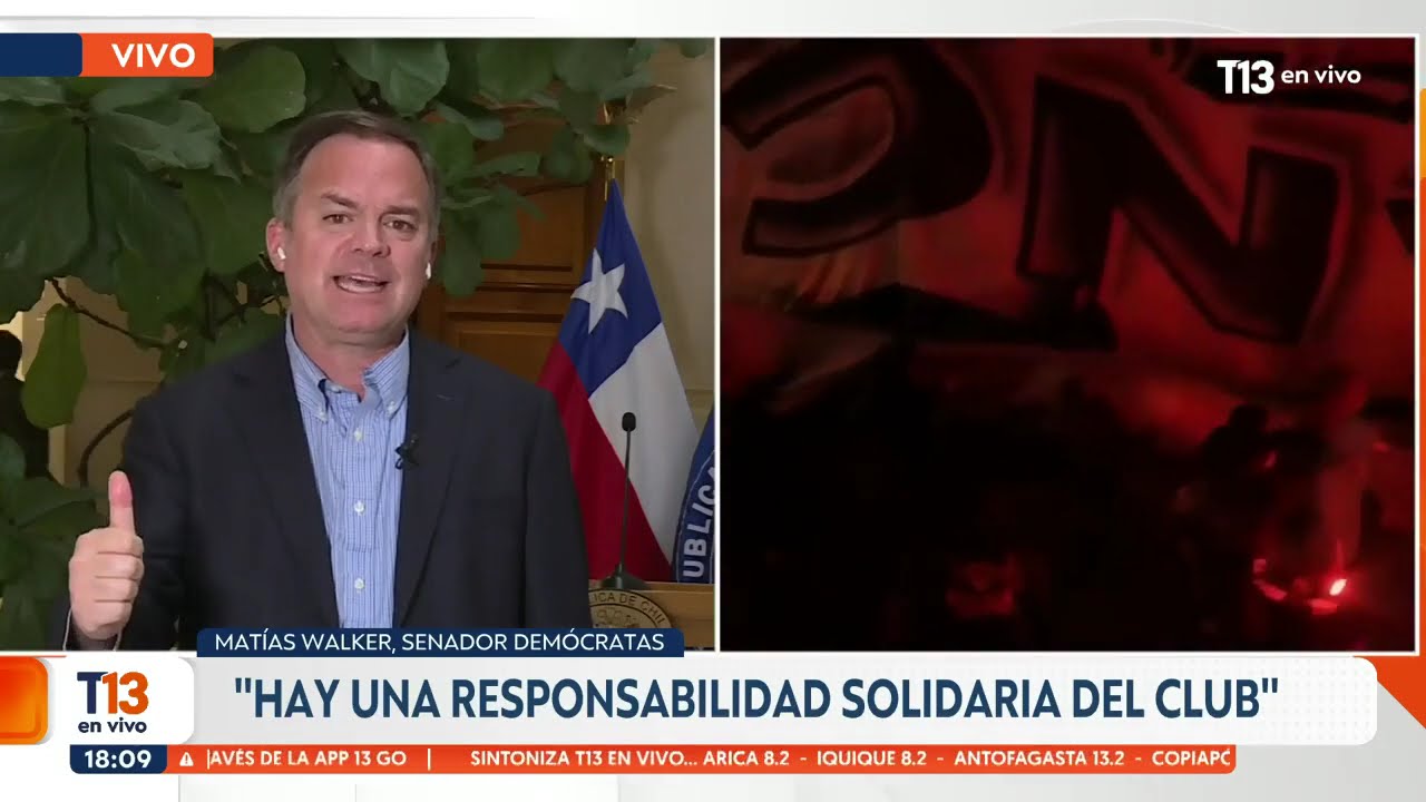 Mat&iacute;as Walker en T13 por violencia en los estadios y delitos cometidos por barras bravas