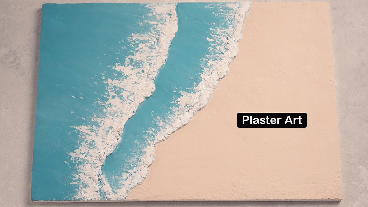 How to make sea wave painting with PLASTER ART/Bas-relief