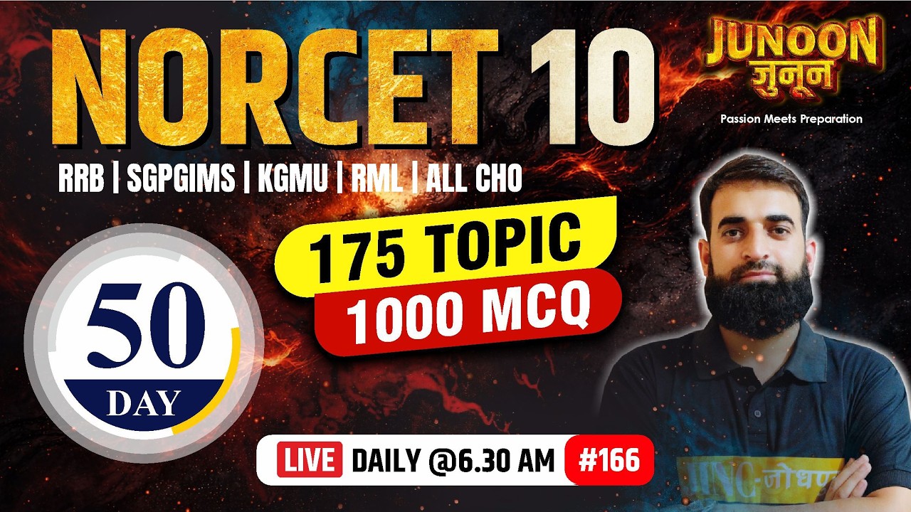 NORCET 10 | RRB | SGPGIMS | RML | KGMU | ALL CHO MCQs Express #166 - Miftahi