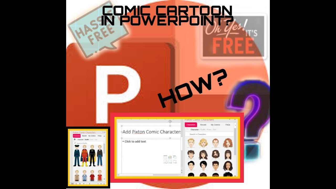 How to add comic characters in PPT (powerpoint) presentation? #comiccharacter