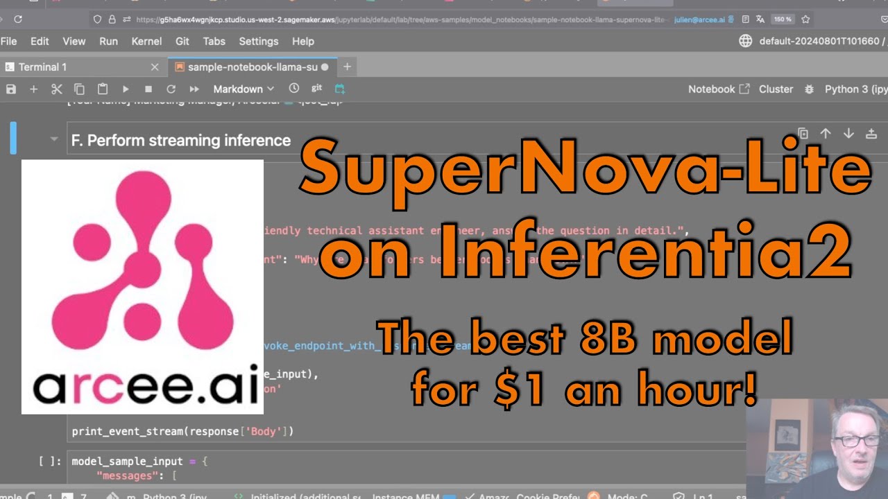 Deploying SuperNova-Lite on Inferentia2: the best 8B model for $1 an hour!