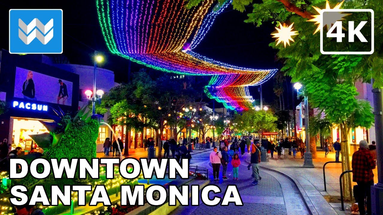 🎄 Santa Monica Pier to 3rd Street Promenade in Santa Monica, California Christmas Walking Tour【4K】