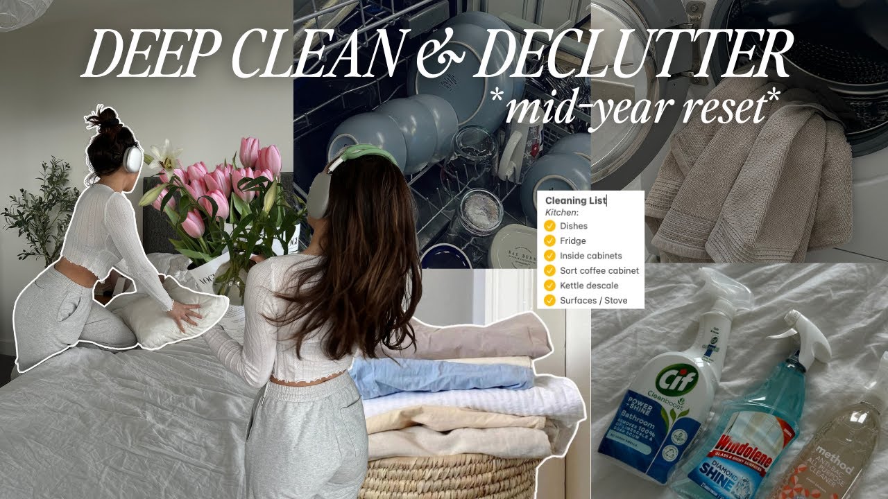 deep cleaning + decluttering my entire apartment 🧽🧺 *satisfying* mid-year reset with me