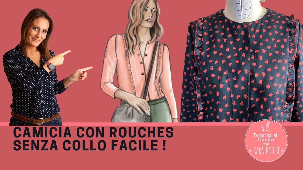 Camicia con rouches volant senza collo facilissima | in sartoria con Sara Poiese