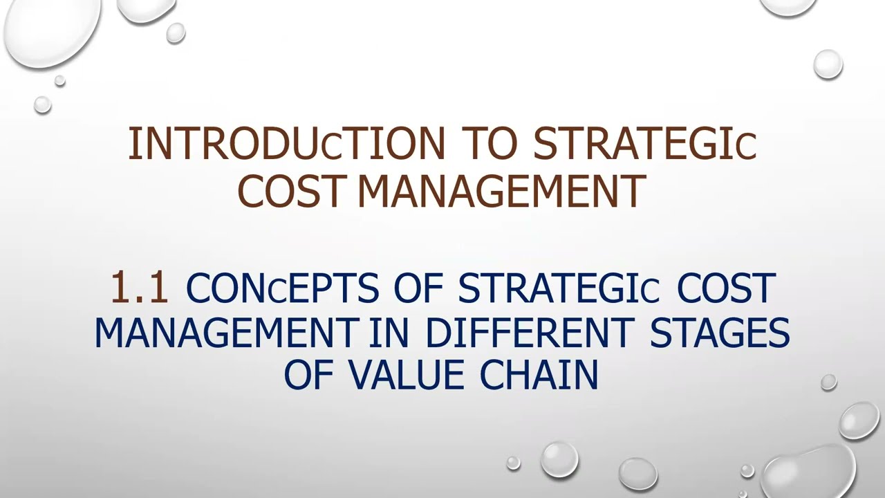 #1 Concepts Of Strategic Cost Management in different stages of Value Chain | CMA Final | Paper 16