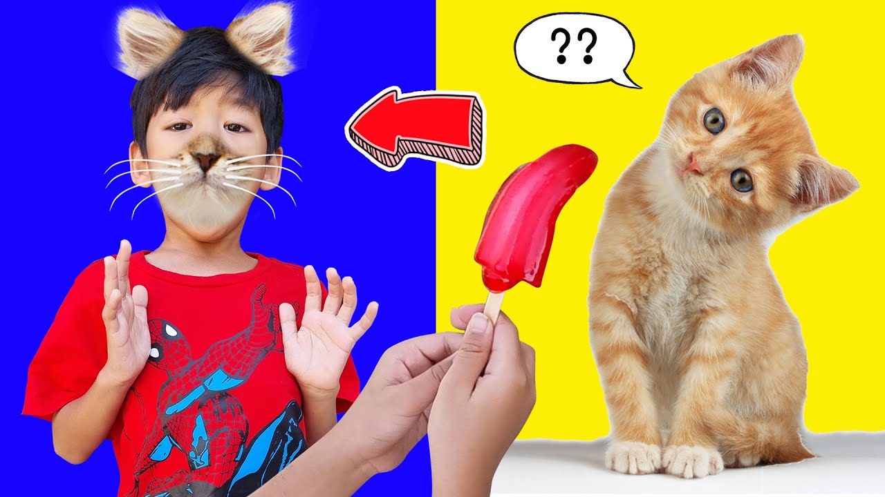 แย่แล้ว !? น้องไนล์ป้อนไอติมแมว กินไอติมแท่งเดียวกันกับแมวเลยกลายเป็นแมวไปเลย I หนูดีมาแล้วจ้า