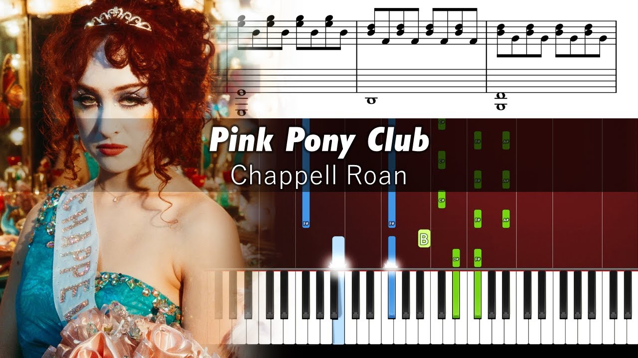 Chappell Roan - Pink Pony Club - Accurate Piano Tutorial with Sheet Music