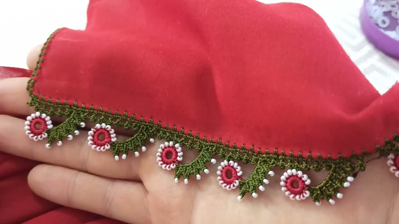 Kum Boncuklu Tığ Oya Modeli 96