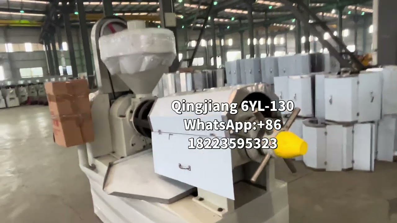 Qingjiang 6YL-130DLY,with an electric cabinet and higher base foundation. #qingjiangoilpress 