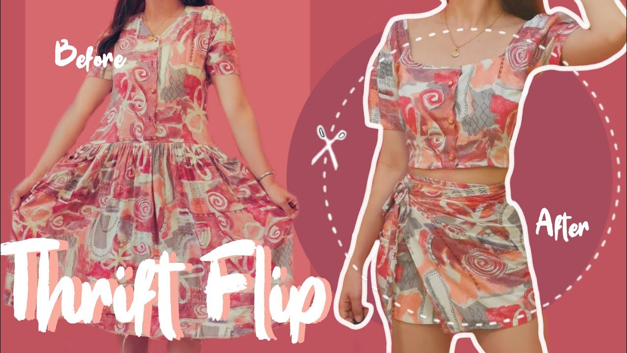 Thrift flip ep. 1: diy your old dress into a top and skirt (extreme transformation)| Philippines