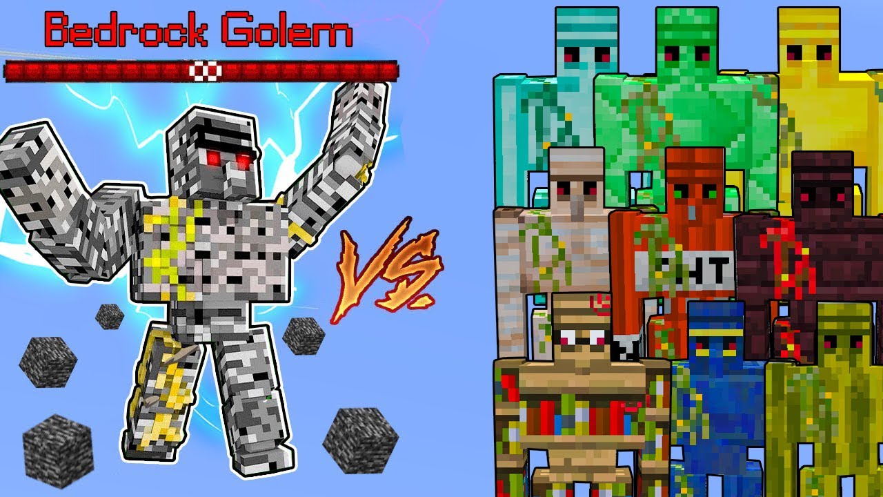 Bedrock Golem Vs. All Golems in Minecraft