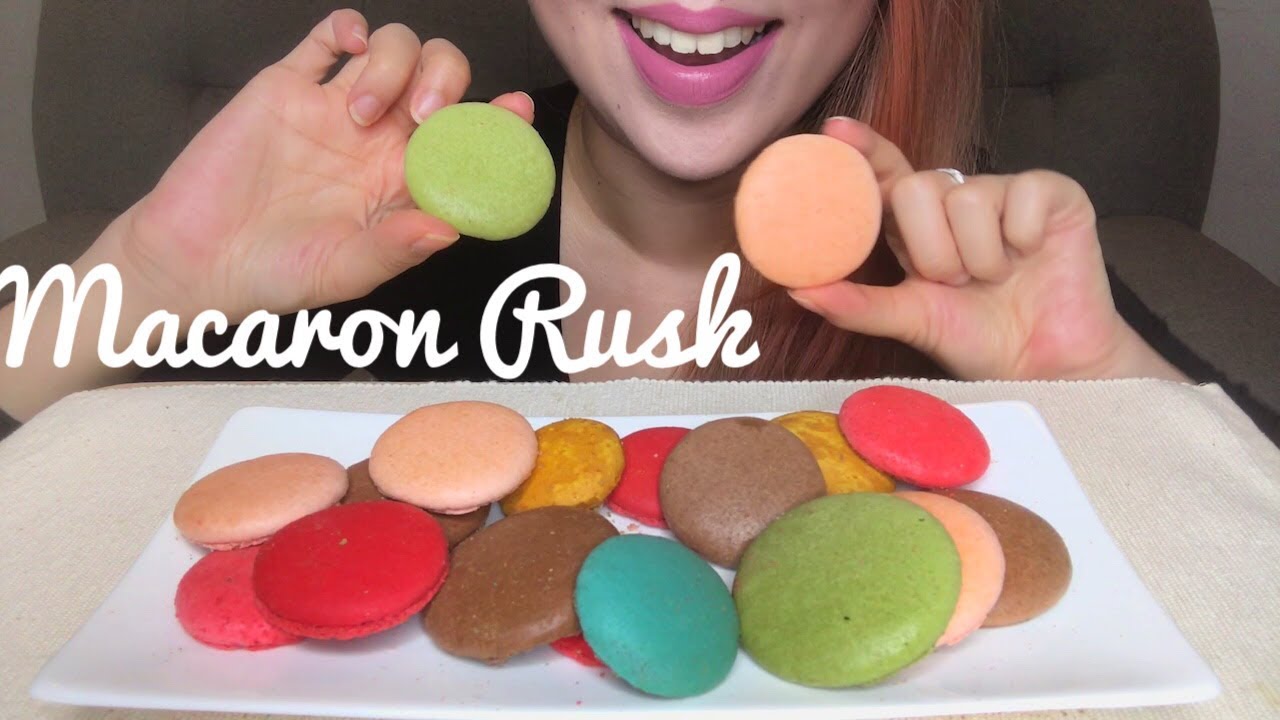 ASMR MACARON RUSK | CRUNCHY CHEWY EATING SOUNDS (No Talking)