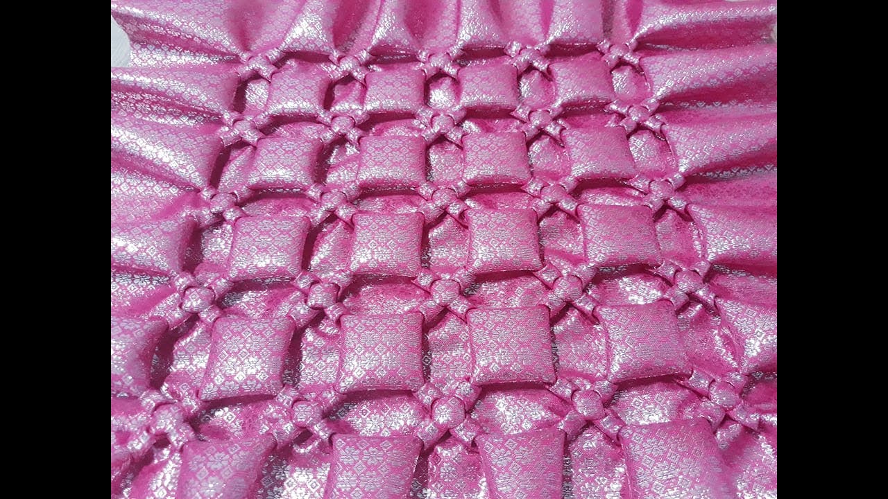 ผังหมอน/สอนวิธีเย็บ/วิธีจับจีบหมอนอิงลายสม๊อค  (Smocking Pattern/Smocked Pillow)