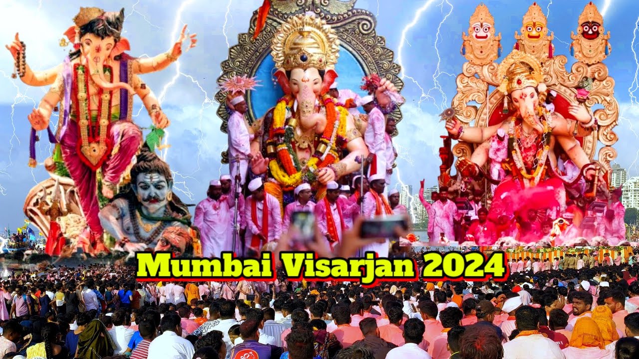 🥺Mumbai All Ganpati Visarjan 2024 | Girgaon Chaupati Visarjan Ganpati Video 2024 Vlog RUPESH DM
