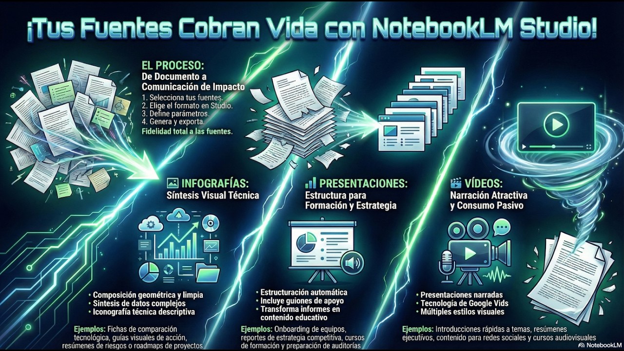 ⚡ La Revolución Visual con IA: Infografías, Presentaciones y Vídeos en NotebookLM Studio