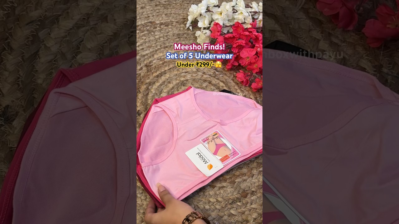Meesho set of 5 underwear for daily use for ₹289/-🫣🎀| Meesho Finds! #meeshofinds #undergarment