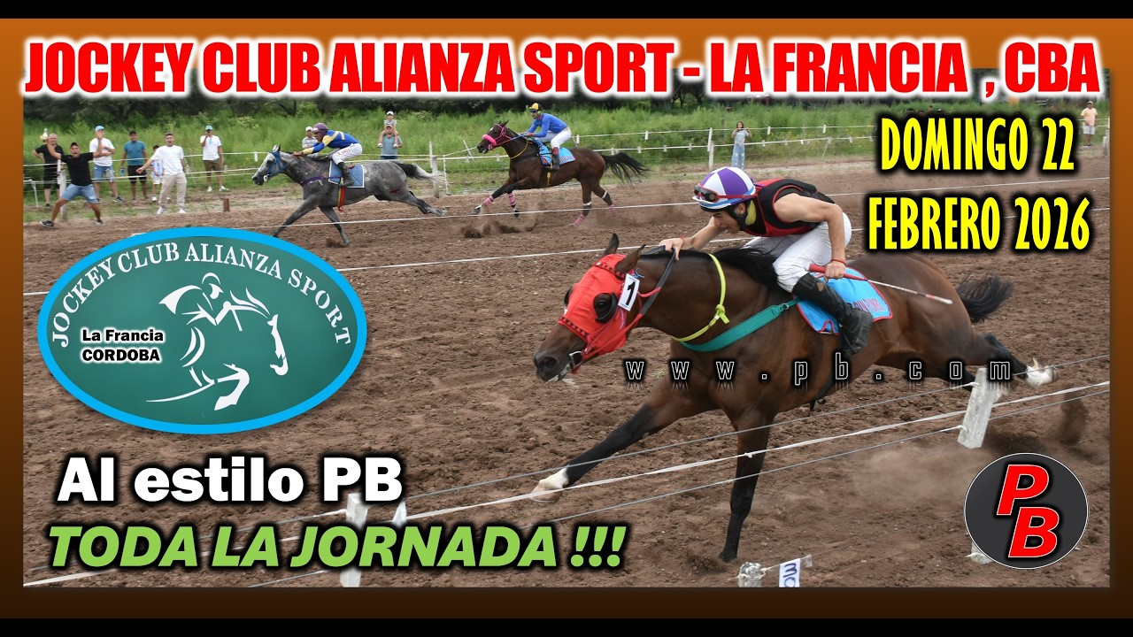 CARRERAS en JOCKEY CLUB ALIANZA SPORT LA FRANCIA, CORDOBA (22-02-2026)