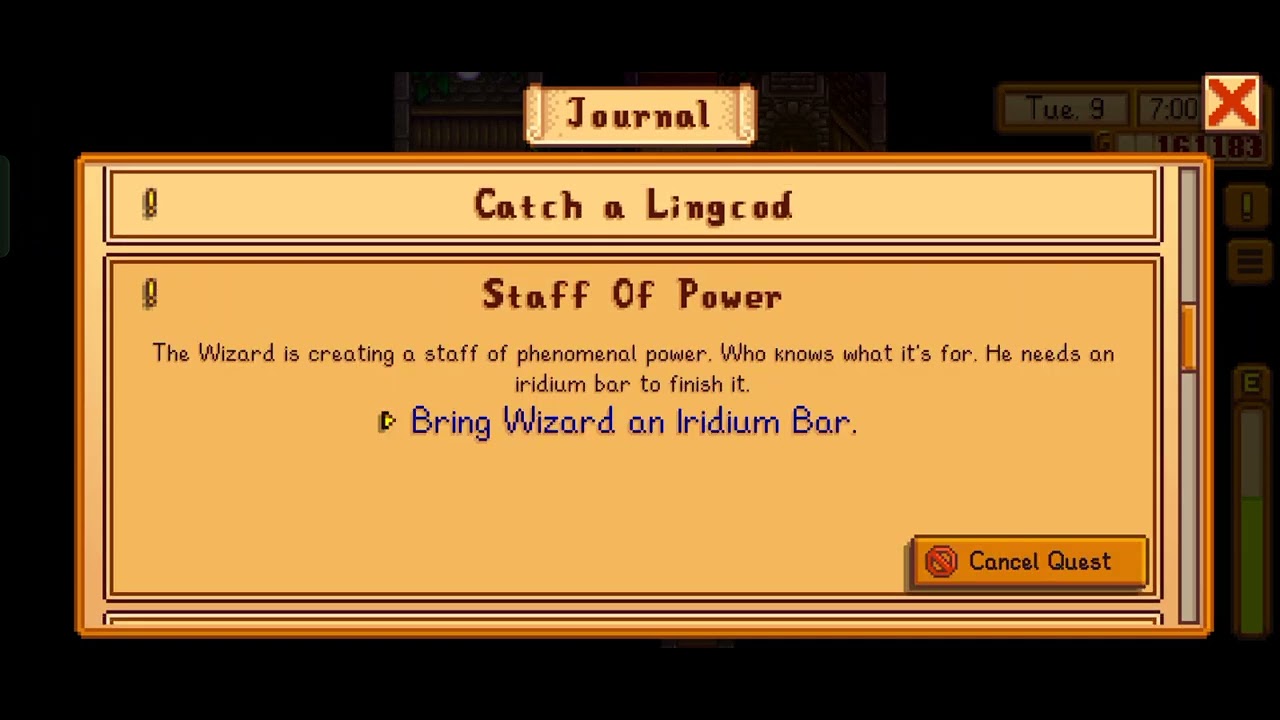 Wizard wants an Iridium Bar