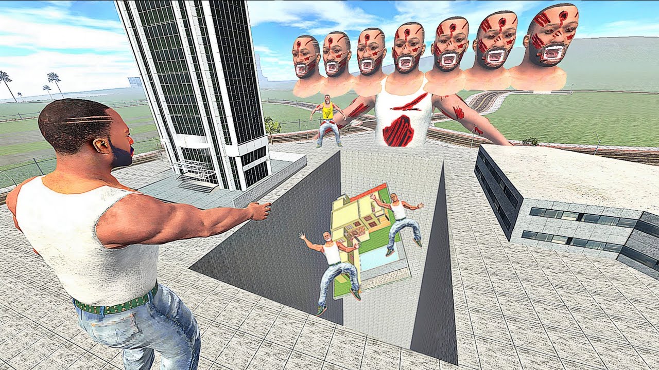 Franklin Old House Fall In Zombie Franklin Hole - INDIAN BIKE DRIVING 3D