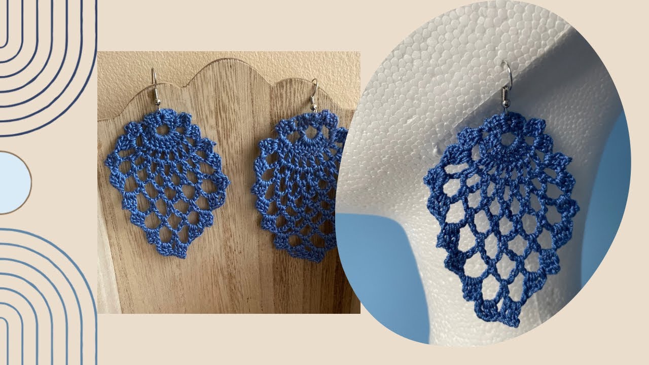 Boucles d&rsquo;oreilles au crochet point ananas dentelle 🥰🤩🍍