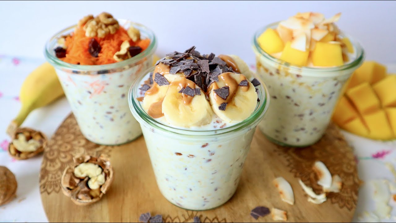 Overnight Oats - Grundrezept mit drei leckeren Toppings