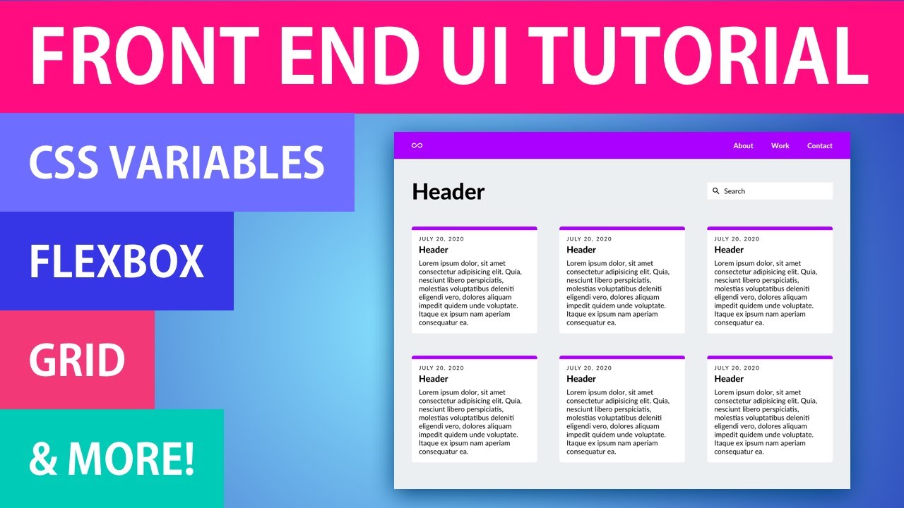 Complete Website in HTML & CSS | Responsive CSS Grid, Flexbox & CSS Variables | Sketch to Code