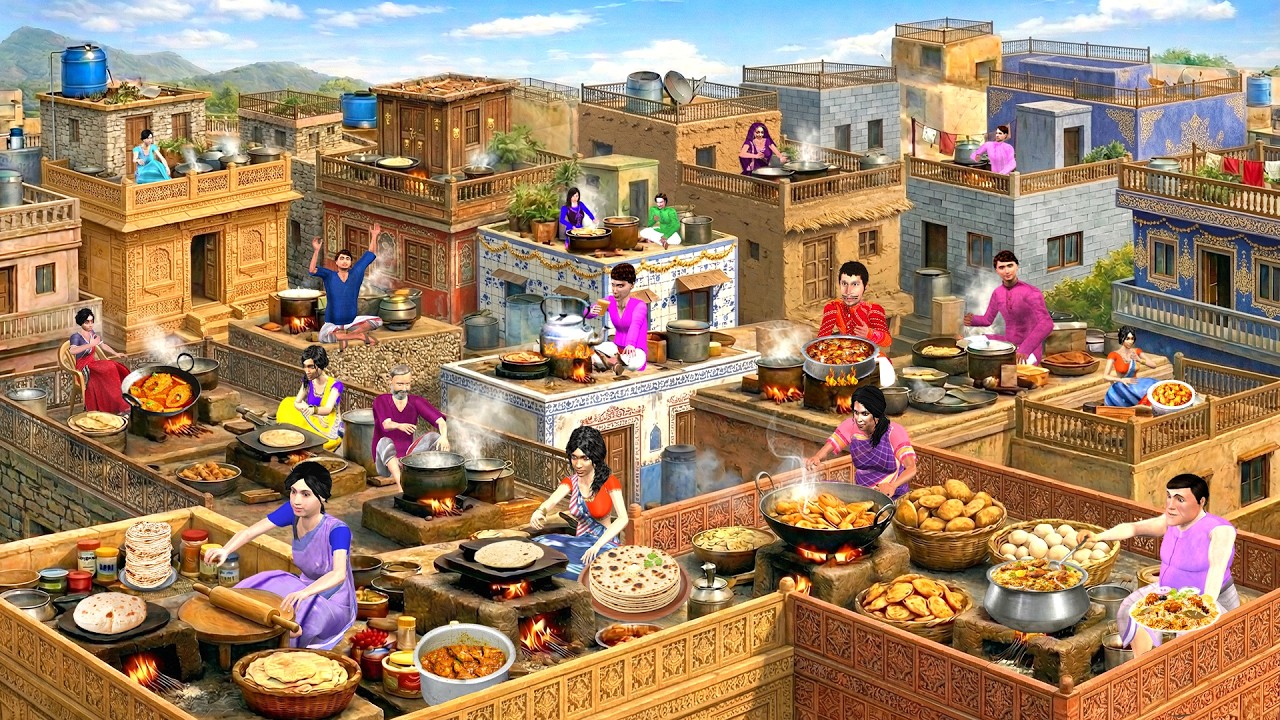 Village Cooking on Roof Top Comedy Hindi Kahaniya Moral Stories
