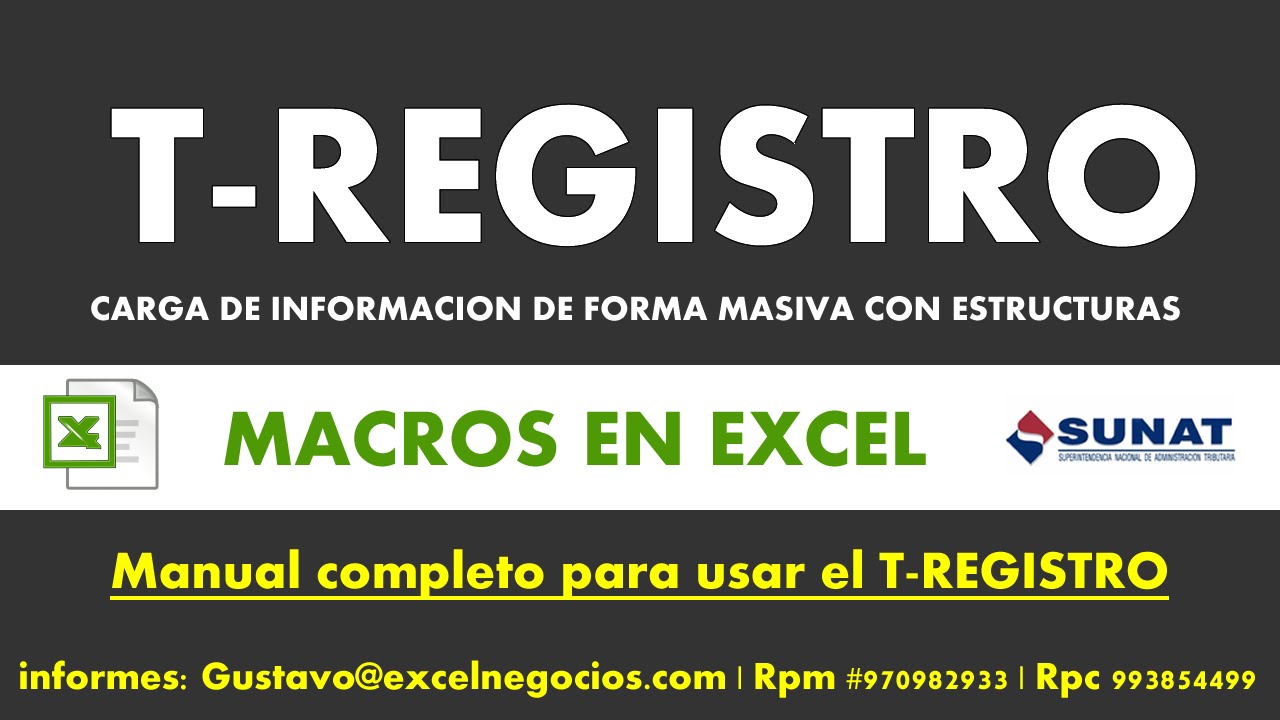Video # 3 CARGA MASIVA A T-REGISTRO (Explicación de la macro en excel)