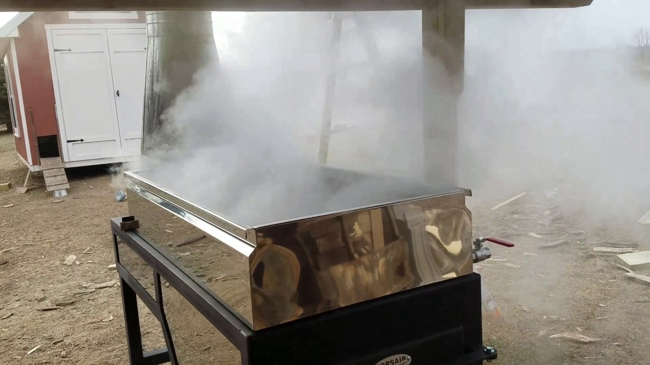 Unbelievable performance from the 2'x4' Corsair Evaporator by Smoky Lake Maple Products, boil rate++