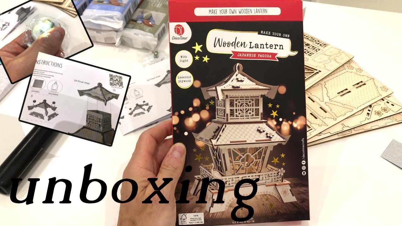 UNBOXING PRESENTATION WOODEN LANTERN JAPANESE PAGODA MAQUETTE INCROYABLE ACTION DECOTIME lanterne