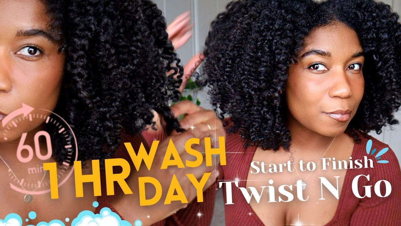 Мой 1-часовой день мытья — от начала до конца, тип 4 | Twist and Go Natural Hair