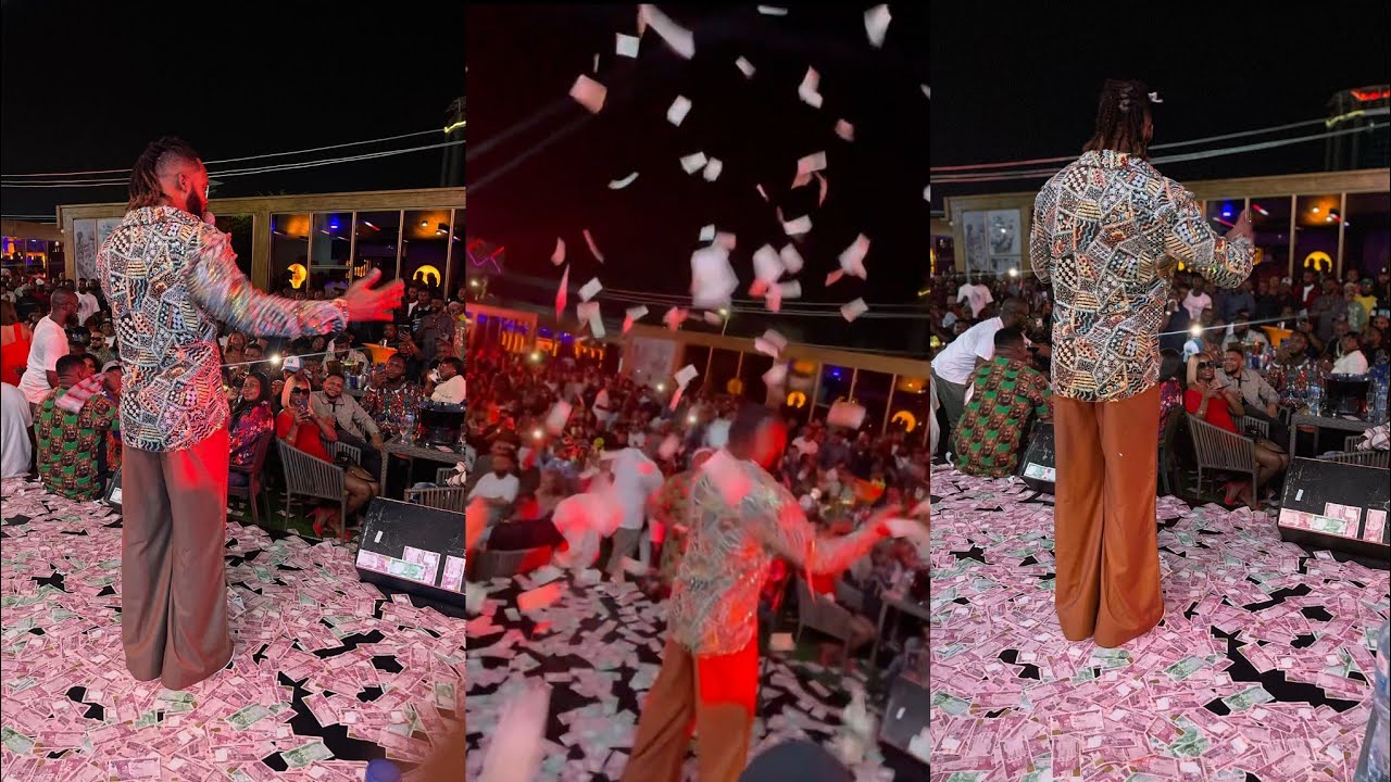 Flavour Performs Big Ballers as Cubana chief priest makes money rain in owerri