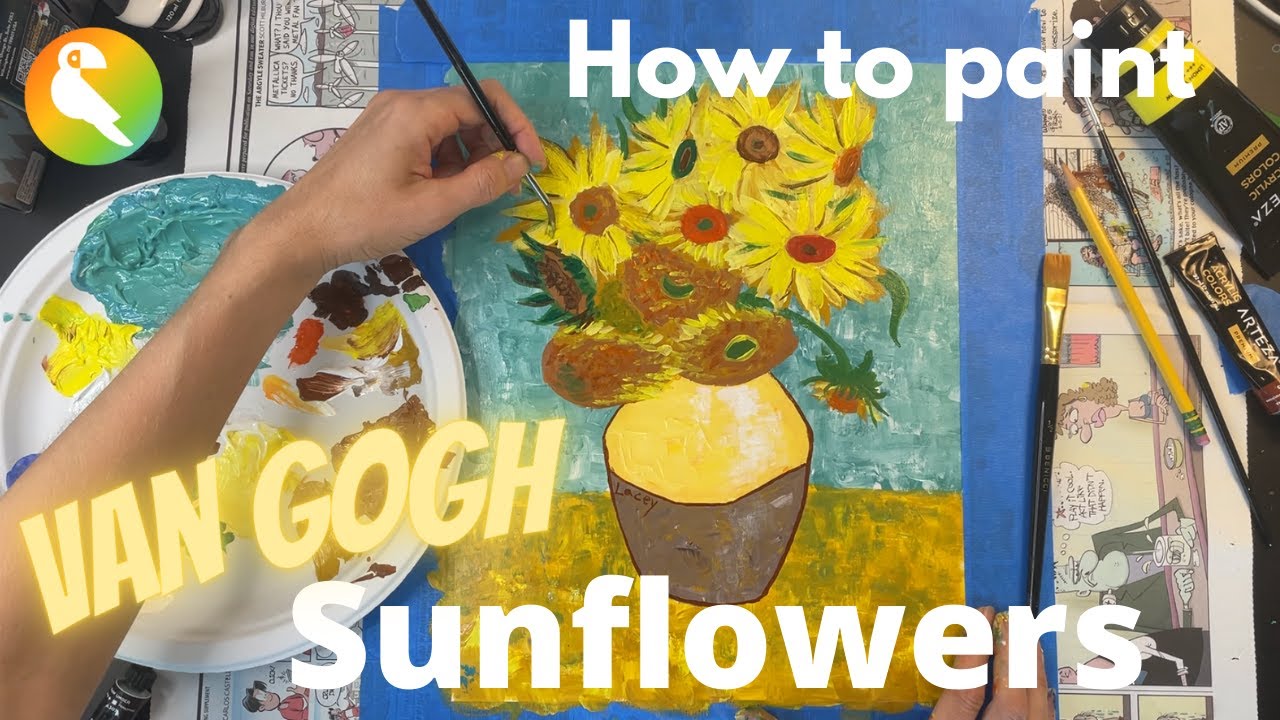 How to Paint Van Gogh Sunflowers | Art Lesson for Kids & Teachers