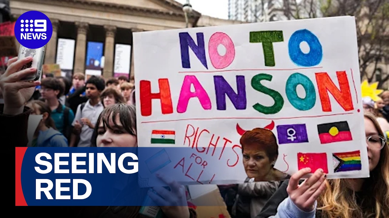 Students ditch class to protest rise of One Nation | 9 News Australia