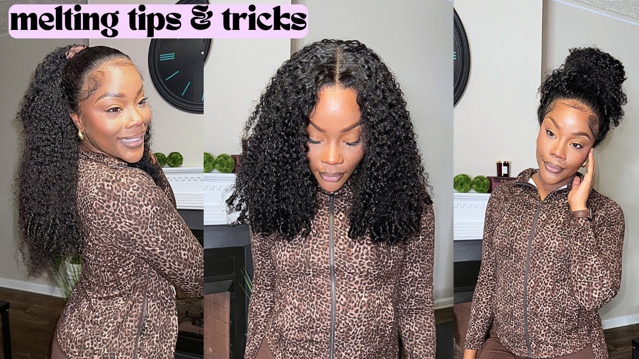 Watch me “MELT” This Lace Install | Curly Hair With Finger Coil Ends Wig Tutorial | Ft. Klaiyi Hair