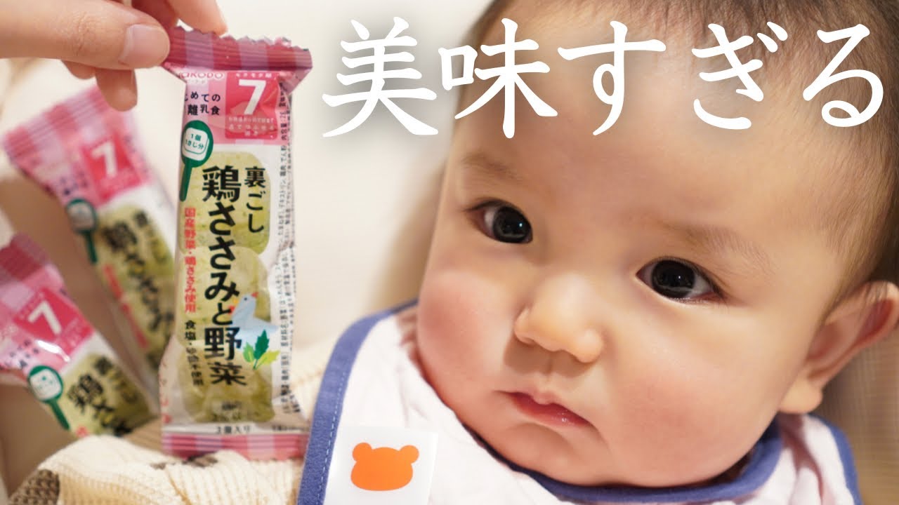 【離乳食】神回？！初めての鶏ささみ！食べた後の反応が過去一の可愛さでパパ大興奮！