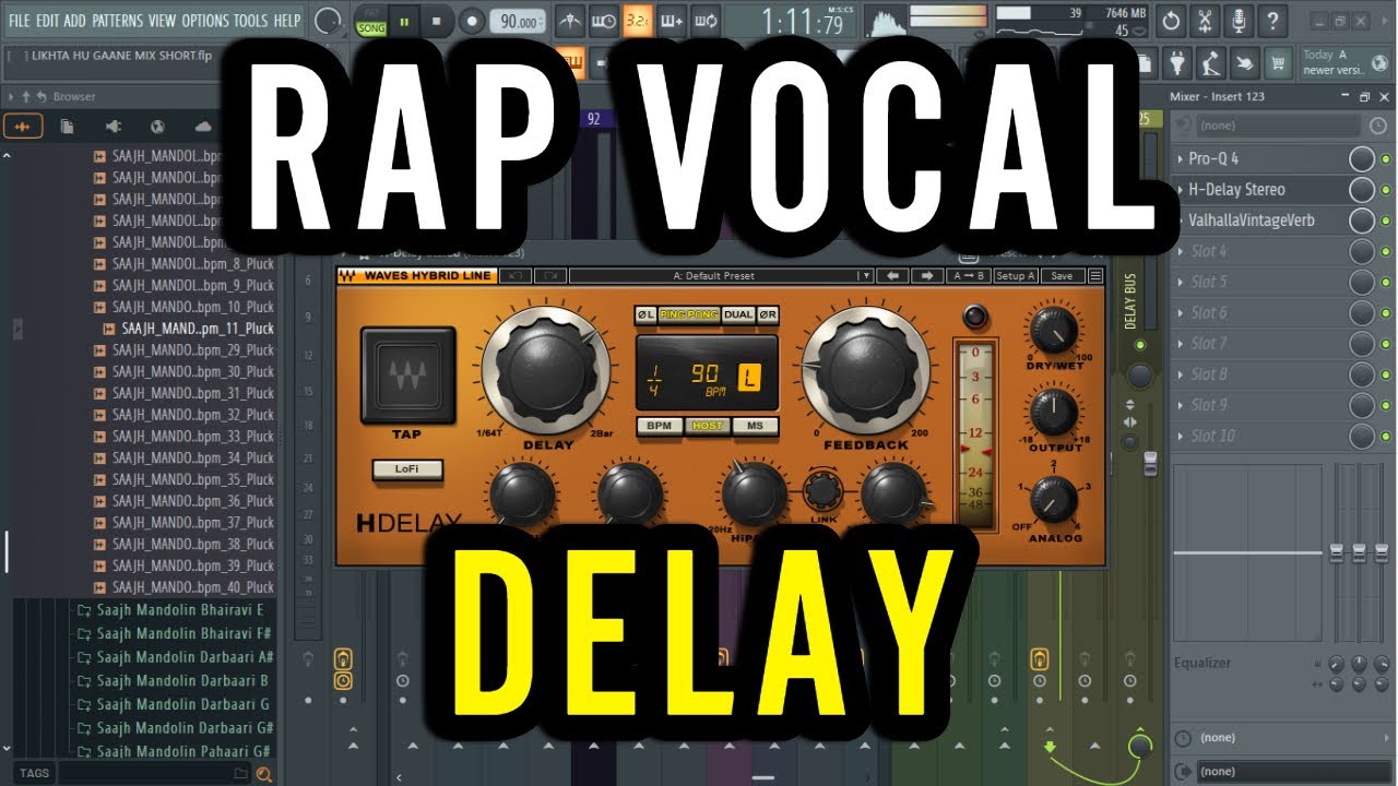 Rap Vocal Delay l Delay In Rap Vocals l H-Delay l Pingpong Delay l Fl Studio Hindi l Music Bana Lo