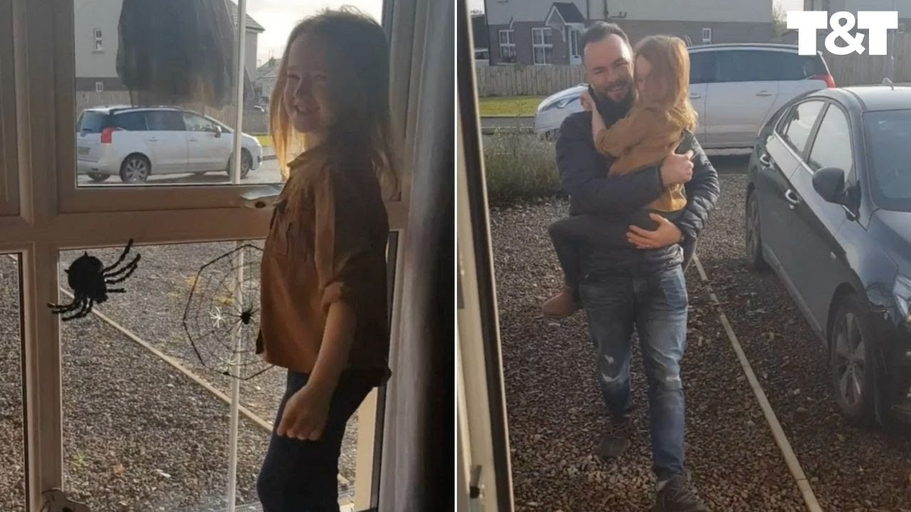 Girl Reunited With Dad After 10 Months Apart