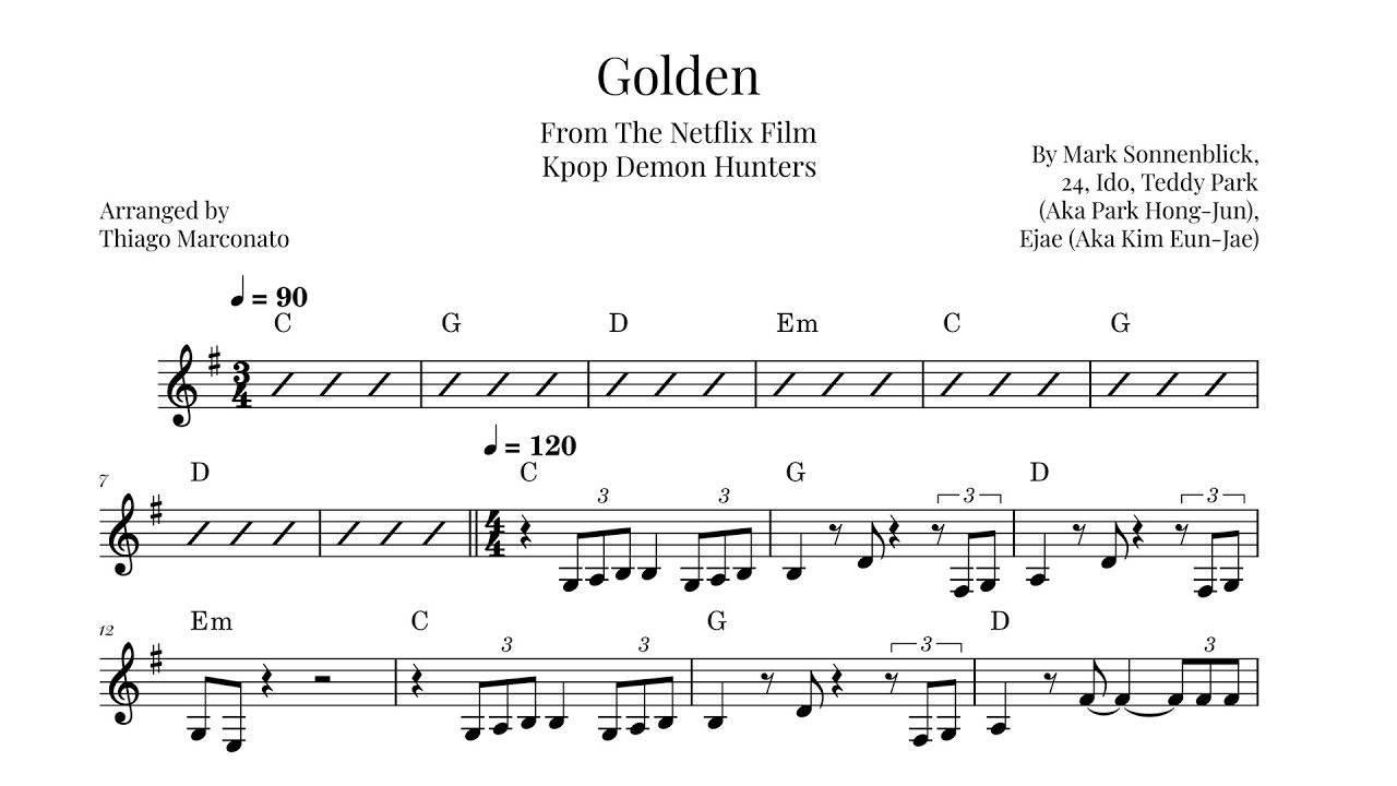 GOLDEN (KPop Demon Hunters) | Lead sheet