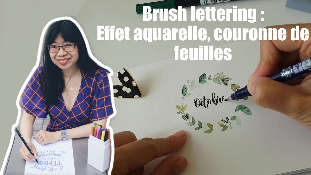 Pratique le lettering avec moi : couronne effet aquarelle et lettering (jour 24/30)