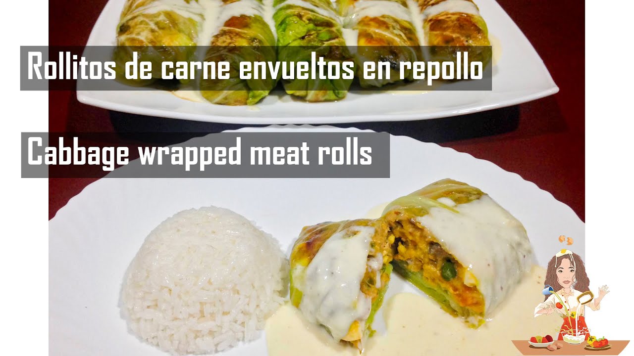Rollitos de col o repollo con carne ,Niños envueltos 🇪🇨🇪🇨//  cabbage wrapped meat rolls OTRO