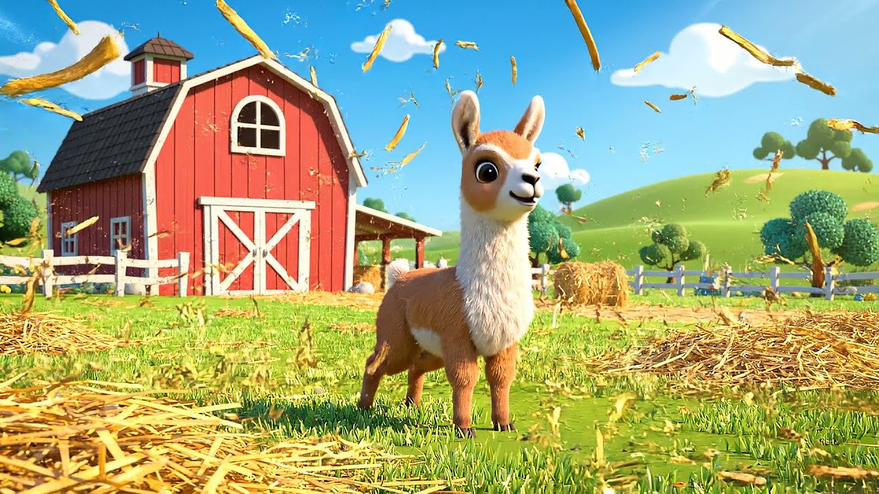 Um Filhote de Lhama no Minecraft Derrubou Objetos | Canções Infantis e Rimas para Crianças