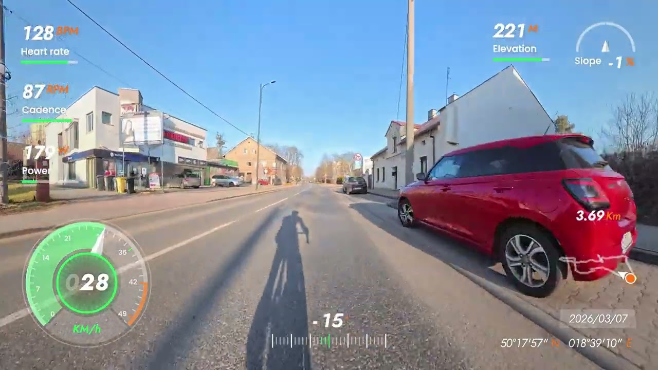 BCD#13 OUTDOOR CLIMBS #2 - Road Cycling Training | On-Screen Stats & Open Traffic (no talking)